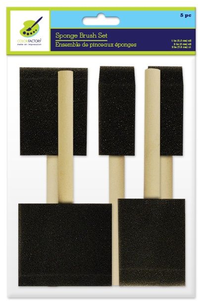 Ens. 5 pinceaux mousse (1", 2" et 3")