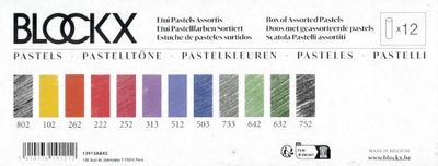 Pastels Blockx 12 couleurs assorties