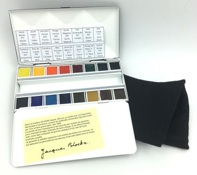 Étui de poche de luxe pour aquarelle - 16 demi godets Étui de poche de luxe pour aquarelle - 16 demi godets