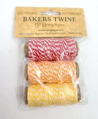 Ficelle de 100% coton Bakers Twine 3 bobines de 20 verges - 100% naturel