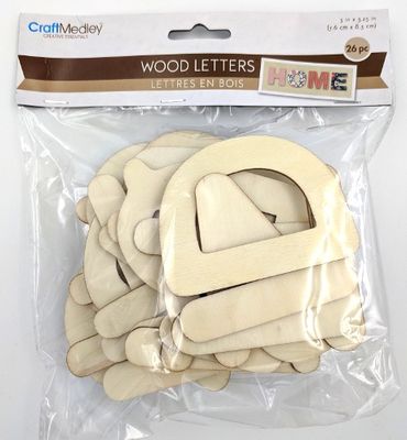 Lettres en bois 26 morceaux (3"x3.25")