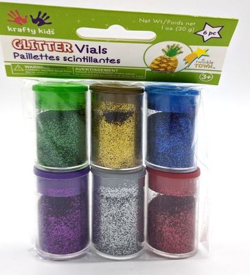 Glitter vials (6 vials Metal assorted) 30g Glitter vials (6 vials Metal assorted) 30g