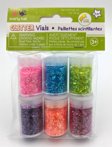 Glitter vials (6 vials Neon Jewel assorted) 30g