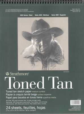 Papier à croquis beige 80lb (118g) 11x14 (24 feuilles) série 400 Strathmore