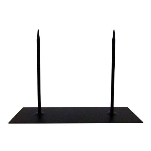 Socle en métal noir avec 2 tiges 30cmX10cm
