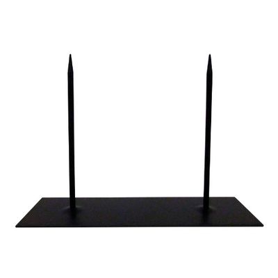 Socle en métal noir avec 2 tiges 30cmX10cm
