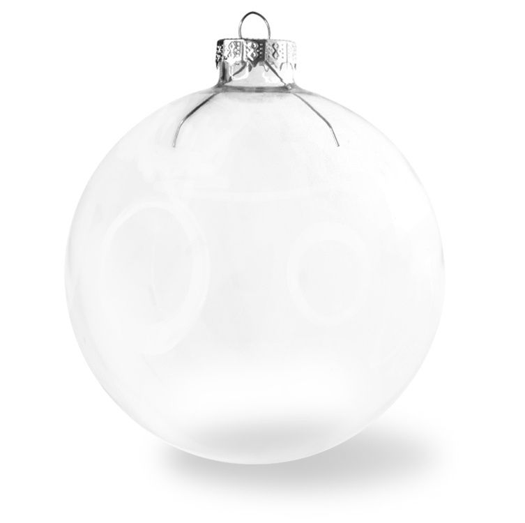 Clear glass ornament 10cm