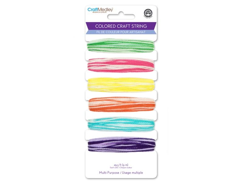 Colored craft string (9m each color) 100% cotton