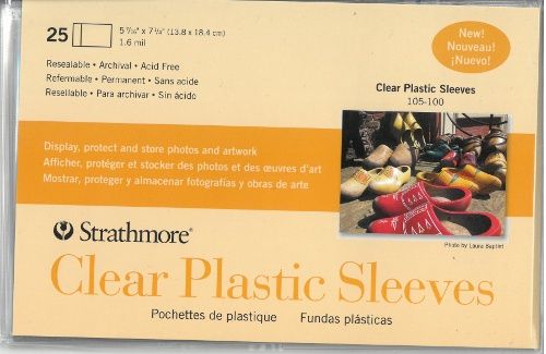 Plastic Card Sleeves 5.4375" x 7.25" (25) Strathmore