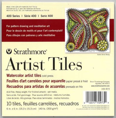 Feuilles d'art carrelées pour aquarelle 6" x 6" Strathmore