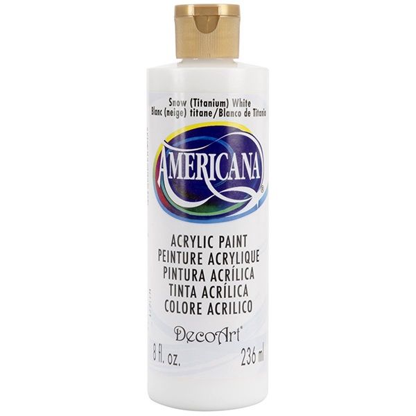 Acrylic paint Titanium (Snow) White 8oz DA01 Americana DecoArt