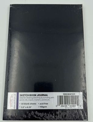 Carnet de croquis moyen (5.6 "x 8.25") : noir uni Pacific arc