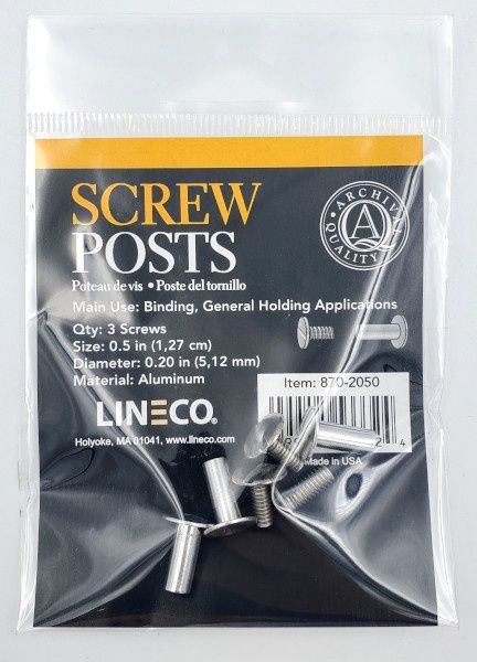 Binding Posts (3) 0.5'' Lineco