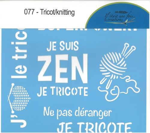 Pochoir Le tricot 12"x12" 077