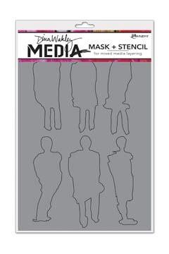 Pochoir + Masques Funky Silhouettes (6 pc) - 6" x 9" Ranger