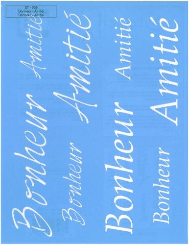 Pochoir Bonheur-Amitié