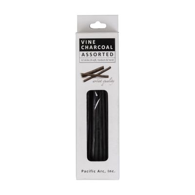 Charbon de vigne - Assorties (4 doux, 4 moyens et 4 durs) - 12 bâtons - Pacific arc