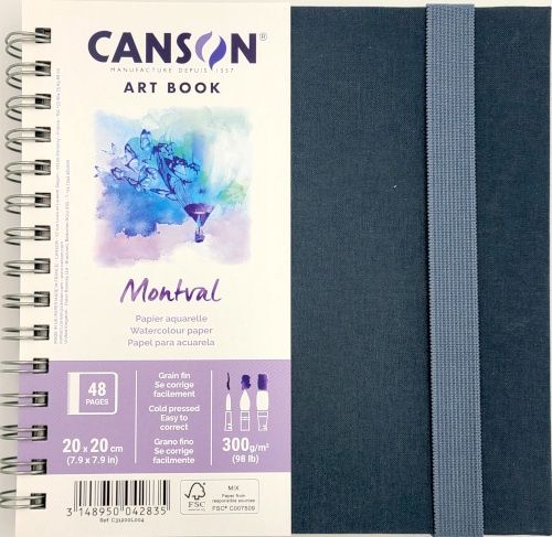 Watercolour Montval Artbook 98lbs 7.9"x7.9" Canson