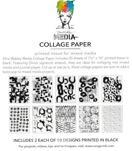 Collage paper - Painted marks (20 sheets) 7.5"x10" Ranger