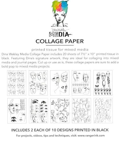 Collage paper - Church Doodles (20 sheets) 7.5"x10" Ranger