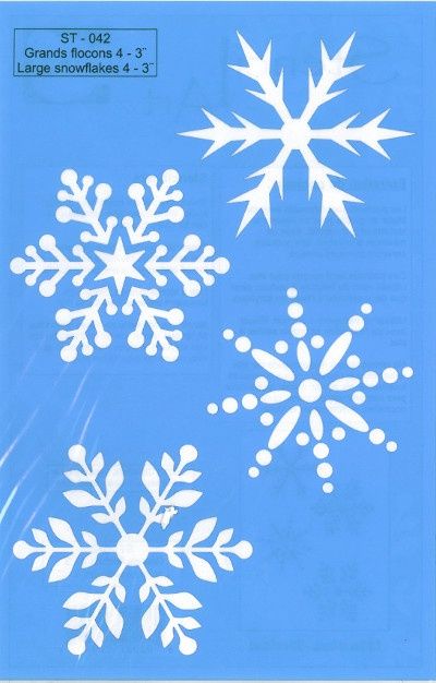 Stencil Big Snowflakes 4 3p ST-042