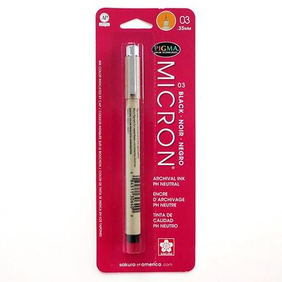 Crayon stylo d'encre d'archivage Noir no. 03 Pigma Micron PH neutre Sakura