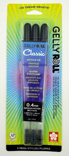 Crayon gel 0.4mm moyen noir Gellyroll (3)