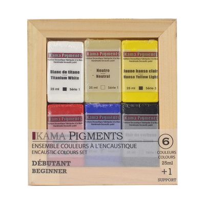 Ensemble de Produits KAMA: Encaustique débutant, 6 couleurs Kama Pigments