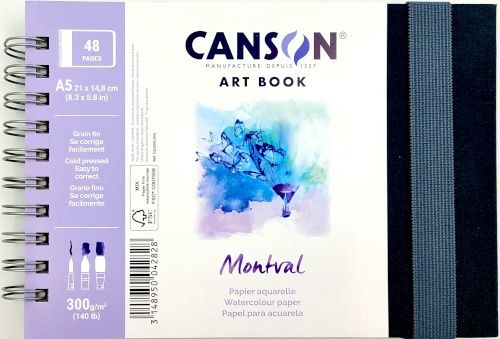 Watercolour Montval Artbook 140lbs A5 8.3"x5.8" Canson
