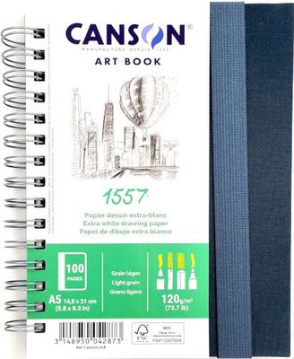 Carnet dessin extra blanc 1557 73.7lbs A5 5.8"x8.3" Canson