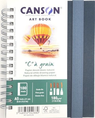 ¨C¨à grain Naturel White drawing paper Art book 110.5lbs A5 5.8"x8.3" Canson