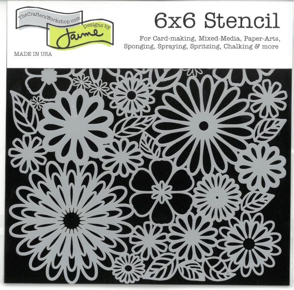 Stencil Mini Flower Frenzy 6"x6" TCW157s