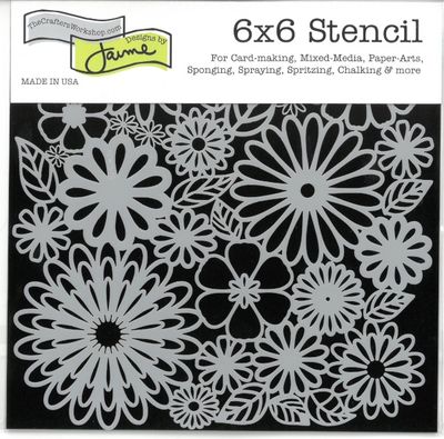 Pochoir Mini Flower Frenzy 6"x6" TCW157s