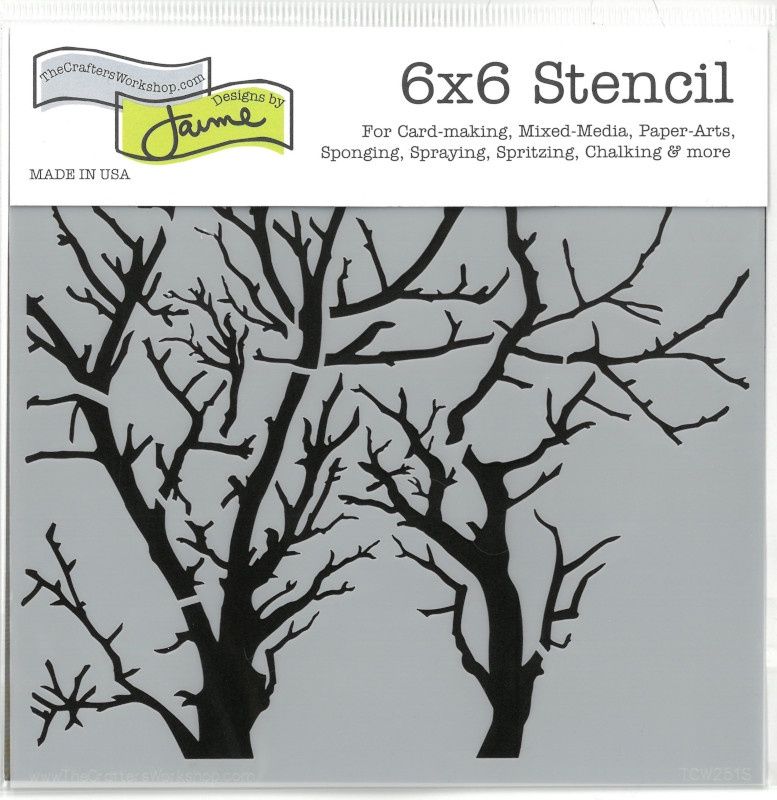 Stencil Mini Reversed Branches 6"x6" TCW251s