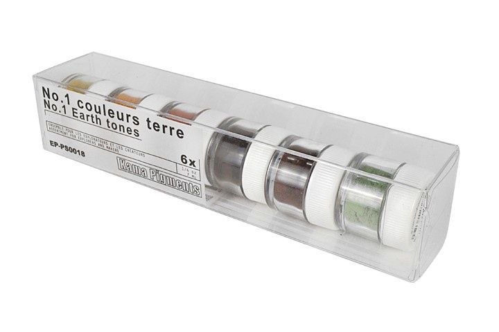 Ensemble pigments secs 7ml, no.1 couleurs terre 6x7ml Kama Pigments