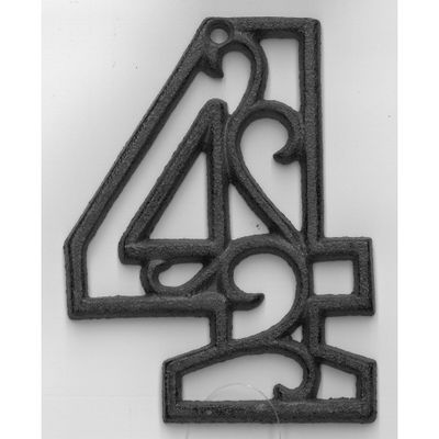Chiffre métal brun 4 5/8"