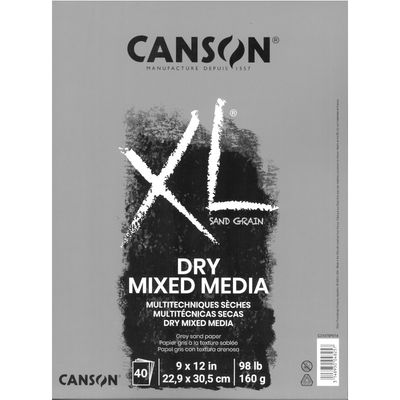 Tablette XL texture sablée - gris - 160g 9X12 (40 feuilles) Canson