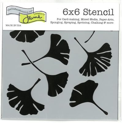 Pochoir Mini Ginkgo leaves 6"x6" TCW192s