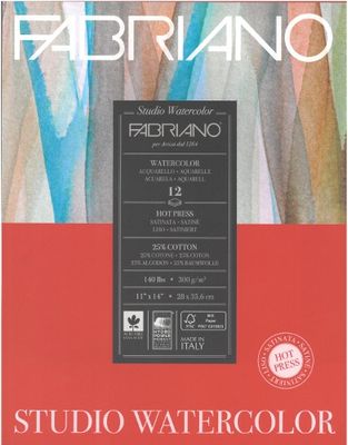 Watercolor paper Fabriano (12 sheets) 140 lbs 11x14 Hot press
