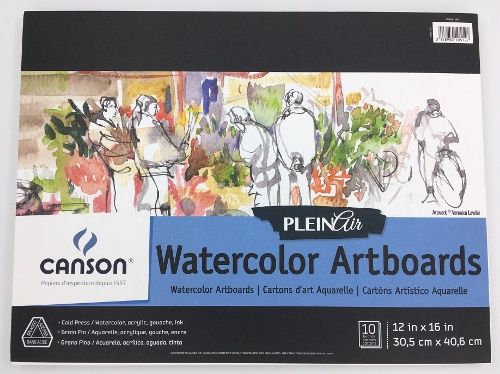 Cartons d'aquarelle Plein air 12x16/10 cartons Canson