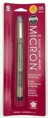 Crayon stylo d'encre d'archivage Noir .45mm no. 05 Pigma Micron PH neutre Pigma Sakura