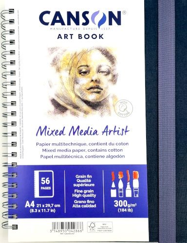 Carnet d'art Multi média 184lbs A4 8.3"x11.7" Canson