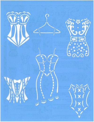 Stencil Set of 5 bustiers ST-600