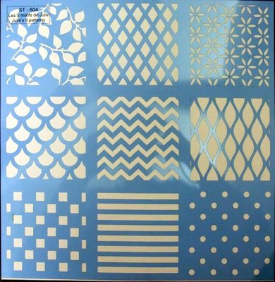 Pochoir Les 9 motifs à Julie 12X12