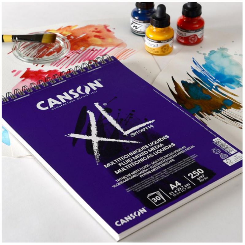 Tablette Multitechniques liquides 90lb (250g) 9X12 (30 feuilles) Canson