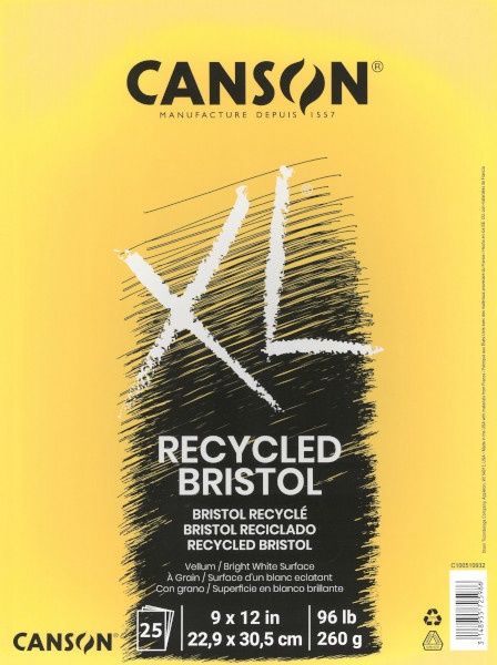 Canson papier XL Bristol recyclé 9X12 (25 feuilles) Canson papier XL Bristol recyclé 9X12 (25 feuilles)