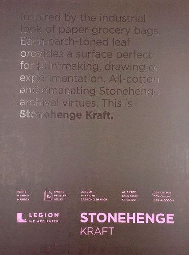 Paper Kraft 100% coton 9"X12" Stonehenge (15 sheets)