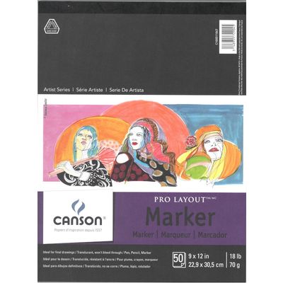 Tablette de papier marqueur Pro Layout 18lb (70g) 9X12 (50 feuilles) Canson