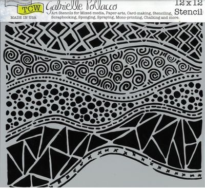 Pochoir Crazy Waves 12"x12" TCW743