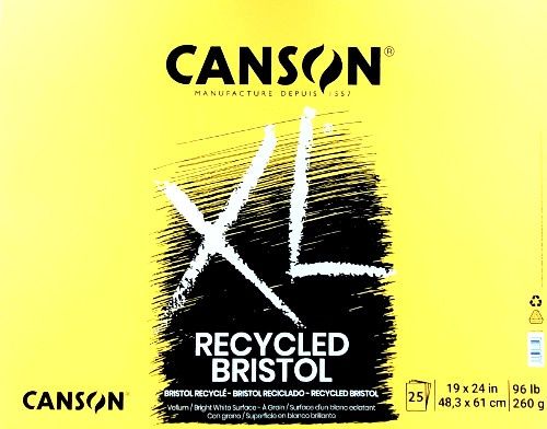 Canson papier XL Bristol recyclé 19X24 (25 feuilles) Canson papier XL Bristol recyclé 19X24 (25 feuilles)